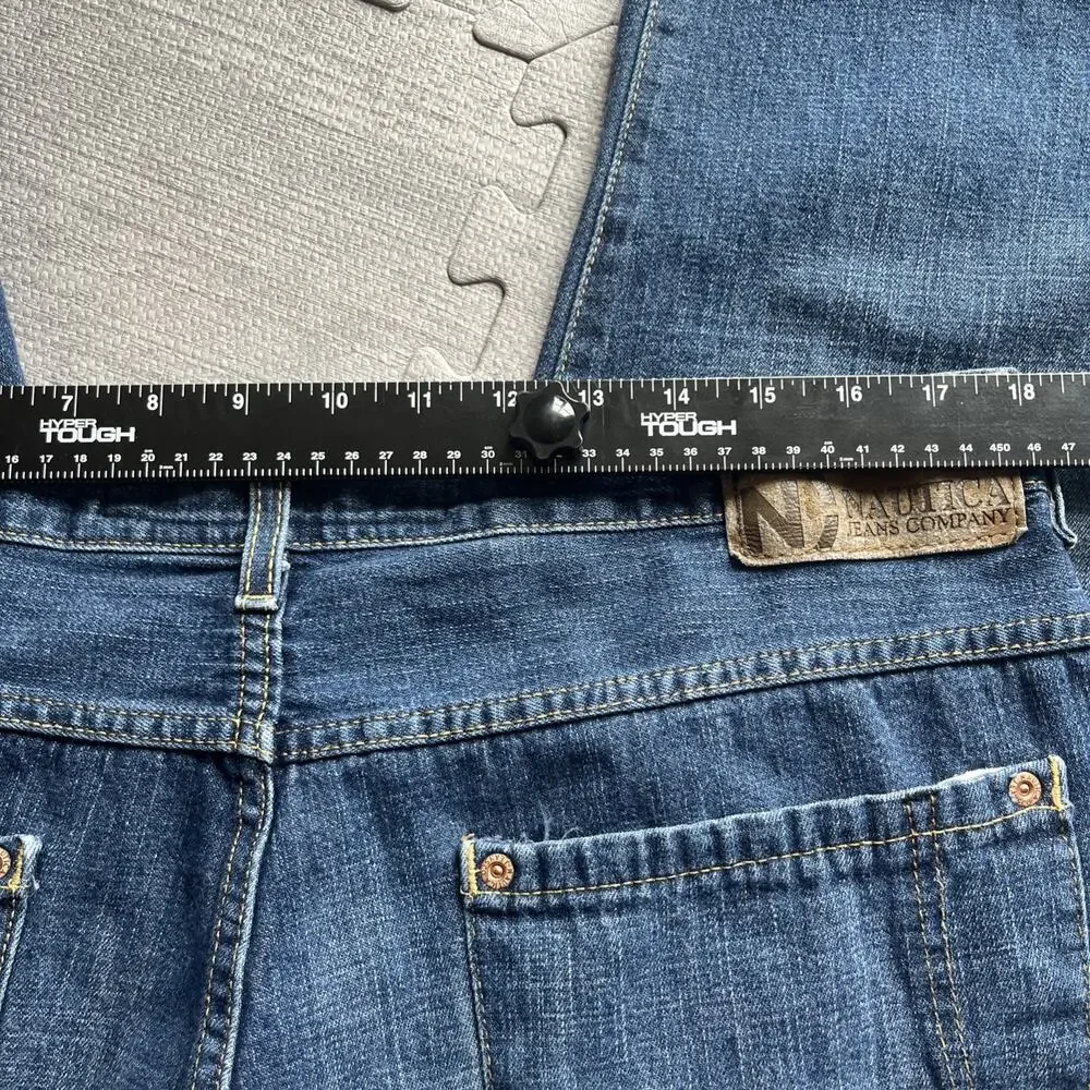 Vintage Nautica Jeans Mens 36x30 Blue Denim Straight Baggy Grunge Skater Y2K - Picture 6 of 8